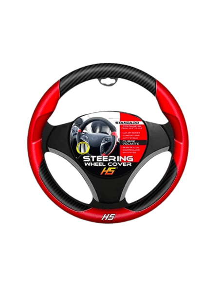 COUVRE VOLANT CARBON/ROUGE