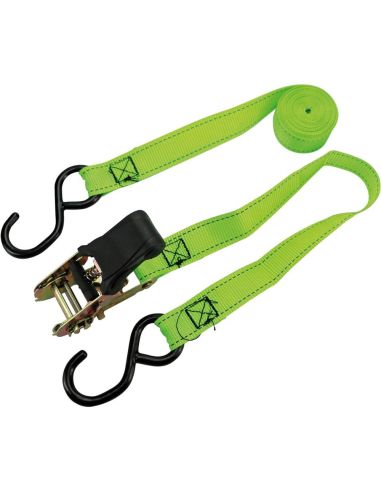SANGLE CLIQUET + CROCHETS 3,5MX25MM VERT