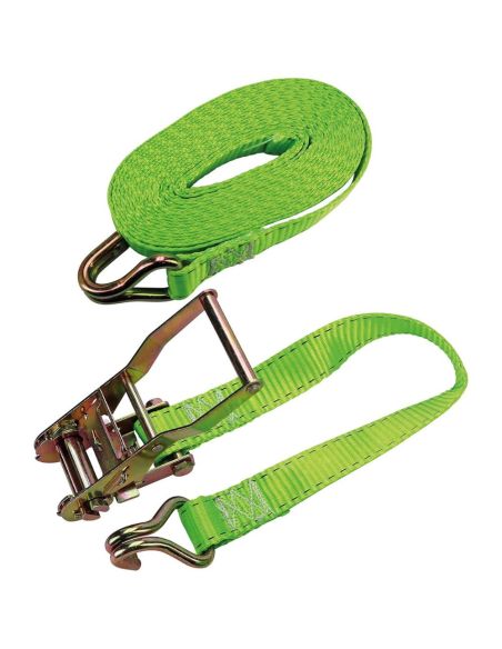 SANGLE CLIQUET + CROCHETS 6MX32MM VERT