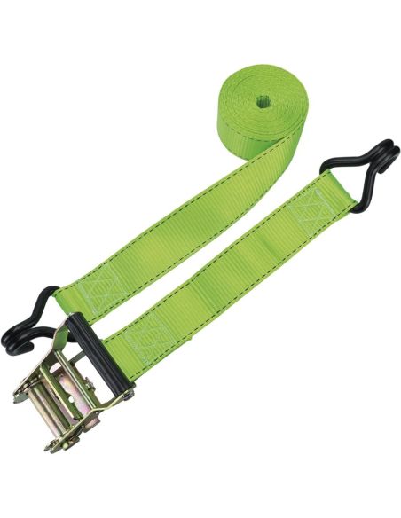 SANGLE A CLIQUET + CROCHETS 5MX50MM VERT