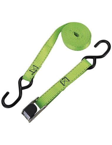 SANGLE A BOUCLE + CROCHETS 3MX25MM VERT