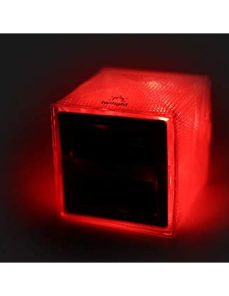 LAMPE SOLAIRE CARRE TWILIGHT ROUGE ET BLANC