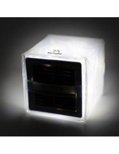 LAMPE SOLAIRE CARRE TWILIGHT ROUGE ET BLANC