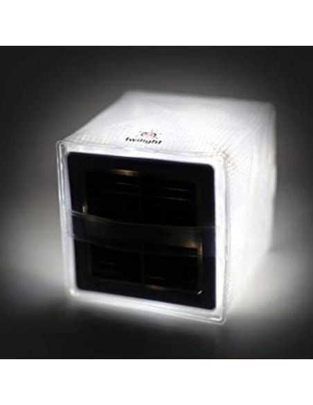 LAMPE SOLAIRE CARRE TWILIGHT ROUGE ET BLANC