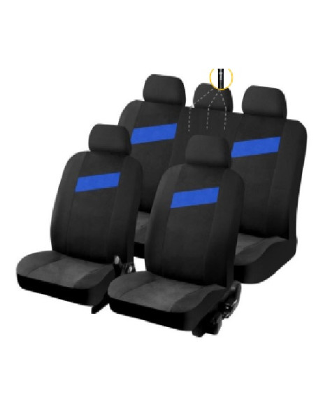 HOUSSE DE SIEGES 9 PIECES TEMPO GRIS 1/3 2/3 1/2