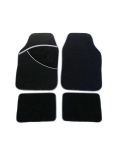 TAPIS AUTO 4 PCS ELITE NOIR AVEC LISERET BLANC