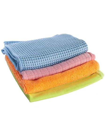 CHIFFONS DIFFERENTES MATIERES (LOT DE 4) 30X30 XM 