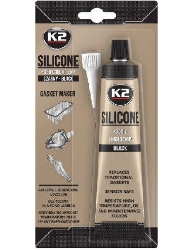 TUBE SILICONE ETANCHEISANT K2 B210N +350 °C NOIR 85G