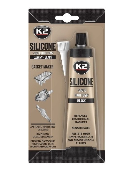 TUBE SILICONE ETANCHEISANT K2 B210N +350 °C NOIR 85G