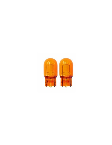 AMPOULE T20 (SANS CULOT) 12V  WY21W AMBRE X2