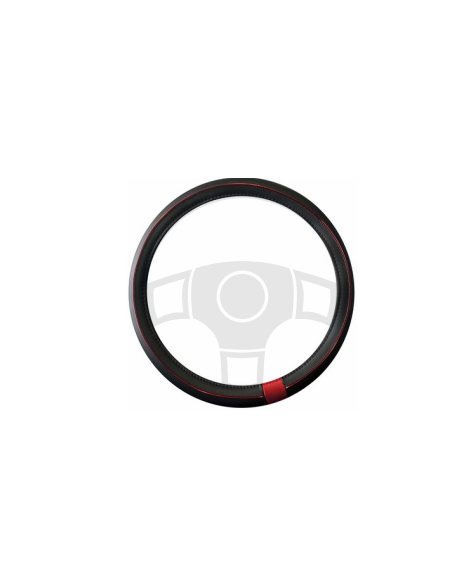 COUVRE VOLANT PVC NOIR ROUGE SPORT DIAM 37-39 CM