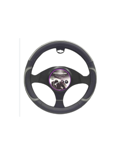 COUVRE VOLANT NOIR ET GRIS