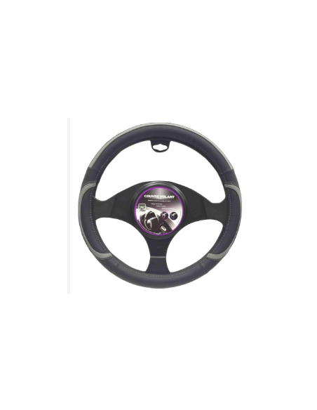 COUVRE VOLANT NOIR ET GRIS