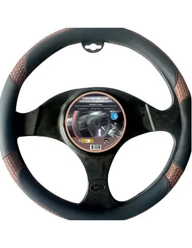 COUVRE VOLANT MARRON SOIE GLACEE