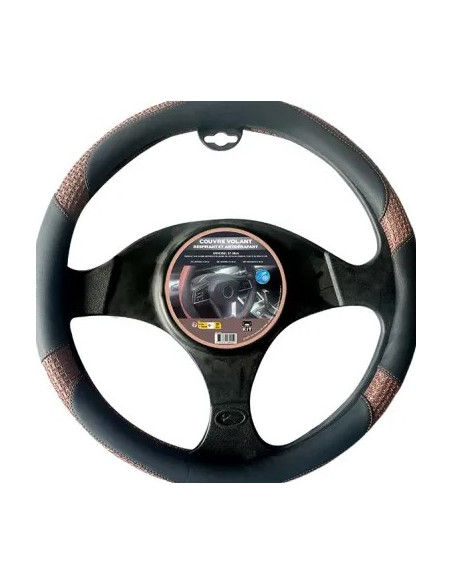 COUVRE VOLANT MARRON SOIE GLACEE