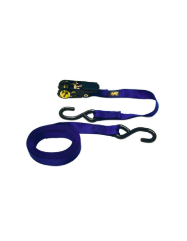 SANGLE A CLIQUET 3.5MX25.4MM + CROCHET BLEU