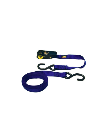 SANGLE A CLIQUET 3.5MX25.4MM + CROCHET BLEU