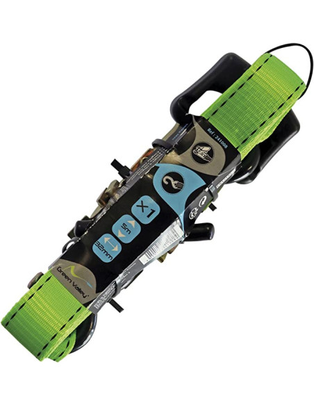 SANGLE A CLIQUET + CROCHET DOUBLE 50MM X 9M VERT