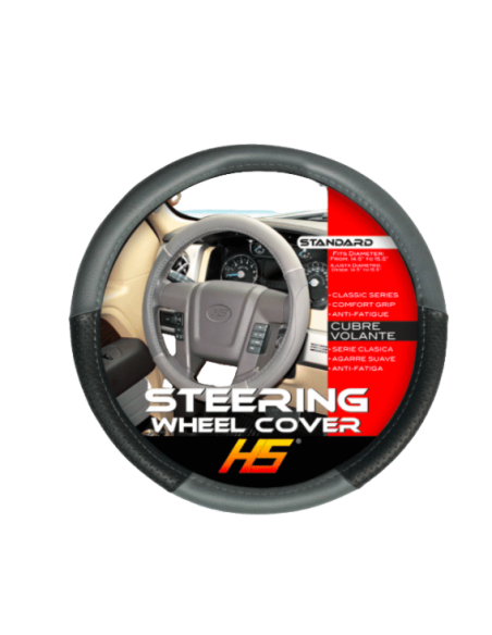 COUVRE VOLANT NOIR/GRIS