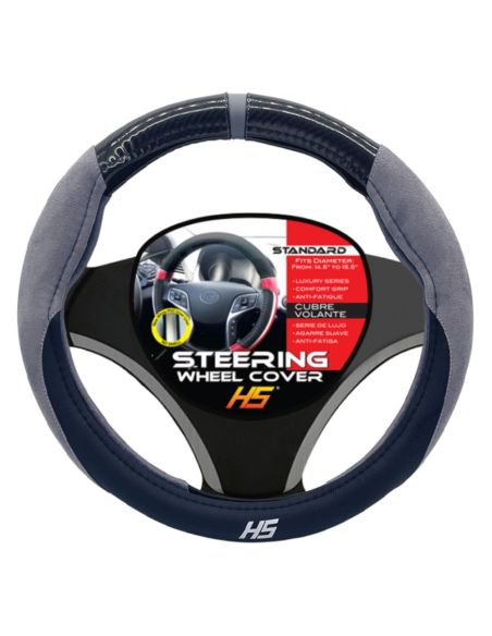 COUVRE VOLANT CARBONE GRIS