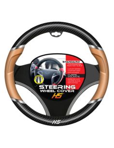 HS COUVRE VOLANT CARBON/TAN